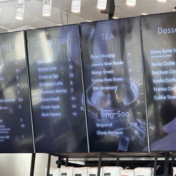 Auria Coffee - Sorry for the glare, but here's the menu. - Desserts Near Me - Buena Park, California Auria Coffee - Sorry for the glare, but here's the menu. - Desserts Near Me - Buena Park, California