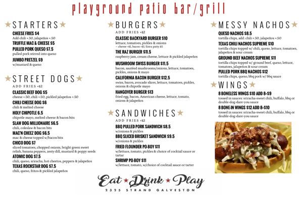 Menu photo 4 Playground Burger Bar Galveston, TX Menu photo 4 Playground Burger Bar Galveston, TX
