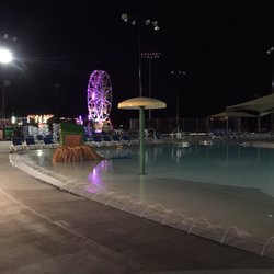 Steinhart Aquatic Center - Night time view of zero entry area
