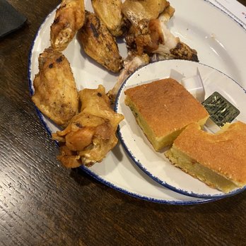 Leroy Fox Cotswold - Barely touched lemon pepper wings and cornbread - Southern Near Me - Charlotte, North Carolina