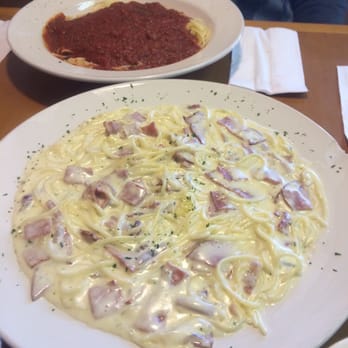 Pino's Pizza - Spaghetti Carbonara and Spaghetti with meat sauce. - Pizza Near Me - Emporia, Virginia Pino's Pizza - Spaghetti Carbonara and Spaghetti with meat sauce. - Pizza Near Me - Emporia, Virginia