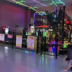 Urban Air Trampoline and Adventure Park - Flip and spin zone attraction - out of commission (4) cars don't work