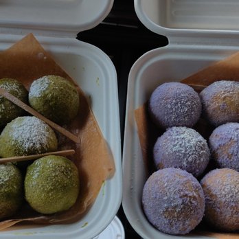AlimamaTea - matcha munchkins, taro munchkins - Desserts Near Me - New York, New York