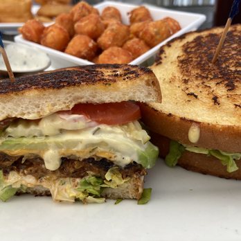 Hop DeVine - SF Burger substitute patty w/black bean patty - New American Near Me - Livermore, California