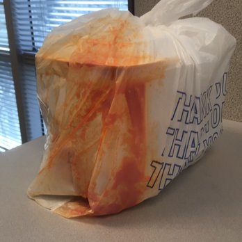 Big Bite Pizza - Spilled wing sauce all over the bag - Pizza Near Me - Annandale, Virginia Big Bite Pizza - Spilled wing sauce all over the bag - Pizza Near Me - Annandale, Virginia