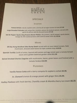Menu photo 3 Hadley Bowling Green Worcester, WOR