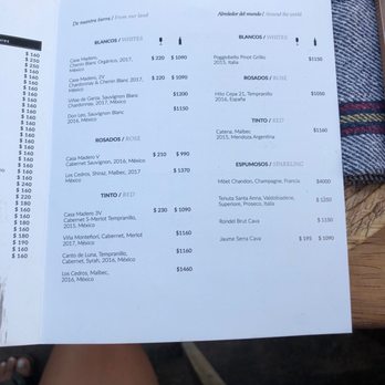 Tatewari - Bar menu - Mexican Near Me - Tulum, ROO