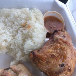Lao Sticky Rice Food Truck - Chicken & sticky rice.  The sauce is atomic.  Great meal.
