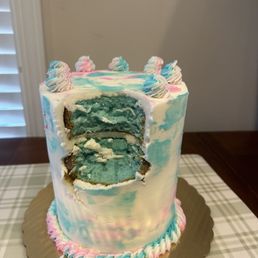 Not the prettiest photo - but the inside was completely blue besides the filling in the middle.