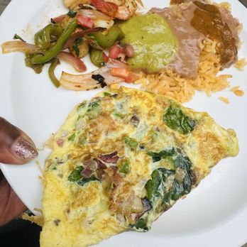 Casa Maguey - My omelette and rice and beans and salsa - Mexican Near Me - Claremont, California