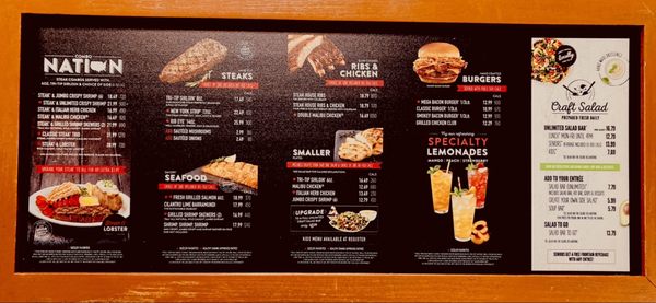Menu photo 1 Sizzler Palmdale, CA