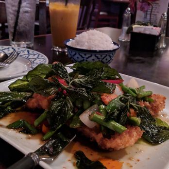 Thai Orchid Restaurant - Basil Salmon - Thai Near Me - Addison, Texas
