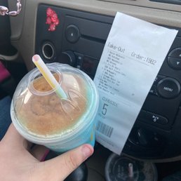 Slushy with only dab of coke after I asked for half and half Slushy with only dab of coke after I asked for half and half