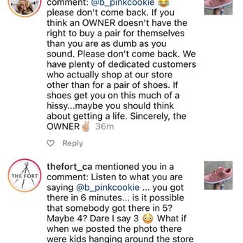 The Fort - Proof of the Unprofessional behavior from The Fort and the owner Instagram Page. - Men's Clothing Near Me - Laguna Niguel, California The Fort - Proof of the Unprofessional behavior from The Fort and the owner Instagram Page. - Men's Clothing Near Me - Laguna Niguel, California