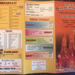I can never find a copy online of the Mi Durango menu. So, I took a few pics today. I can never find a copy online of the Mi Durango menu. So, I took a few pics today.