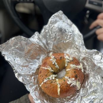 Sunrise Bagel - Garlic + Cream Cheese stuffed bagel - Bagels Near Me - Waterville, Maine Sunrise Bagel - Garlic + Cream Cheese stuffed bagel - Bagels Near Me - Waterville, Maine