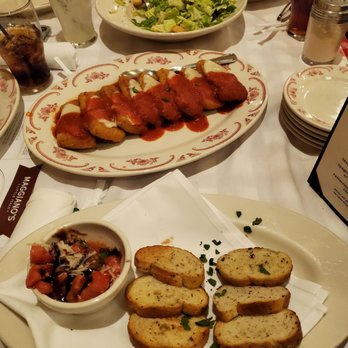 Maggiano's Little Italy - Apps and salad. Brushetta, Mozzarella wedges and caesar salad - Italian Near Me - Hackensack, New Jersey Maggiano's Little Italy - Apps and salad. Brushetta, Mozzarella wedges and caesar salad - Italian Near Me - Hackensack, New Jersey