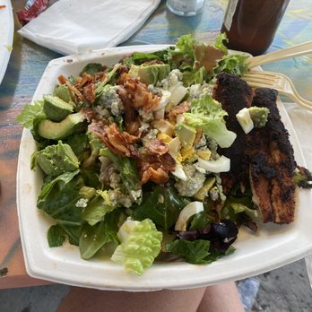 Schooner Wharf Bar - Tasty and fresh Cobb add blackened Mahi. - Seafood Near Me - Key West, Florida Schooner Wharf Bar - Tasty and fresh Cobb add blackened Mahi. - Seafood Near Me - Key West, Florida