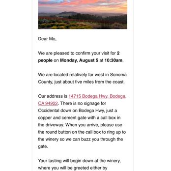 Occidental - Party of 6 is more $$$ and priority. Unprofessional - Wineries Near Me - Bodega, California Occidental - Party of 6 is more $$$ and priority. Unprofessional - Wineries Near Me - Bodega, California
