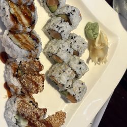 Red Bowl Asian Bistro - Salmon role and chicken tempura roll