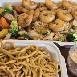 Hibachi Lou - Lo mein and shrimp meal