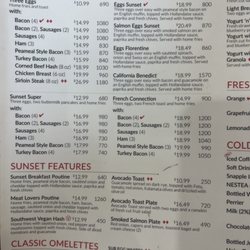 Sunset Grill - Menu