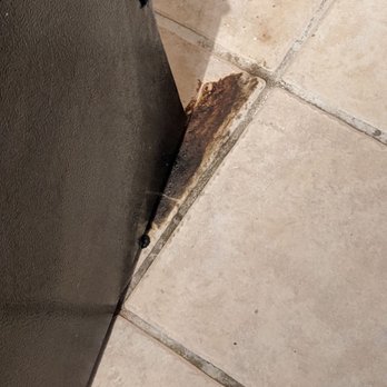 Stanley Steemer - Moving the easily movable frig and finding this big nasty stain they failed to take the time to clean - Carpet Cleaning Near Me - Clifton, New Jersey