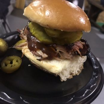 City Barbeque - Pulled pork sandwich with pickes - Barbeque Near Me - Deerfield, Illinois City Barbeque - Pulled pork sandwich with pickes - Barbeque Near Me - Deerfield, Illinois