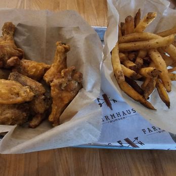 Farmhaus Burger - Garlic wings and fries - Burgers Near Me - Augusta, Georgia