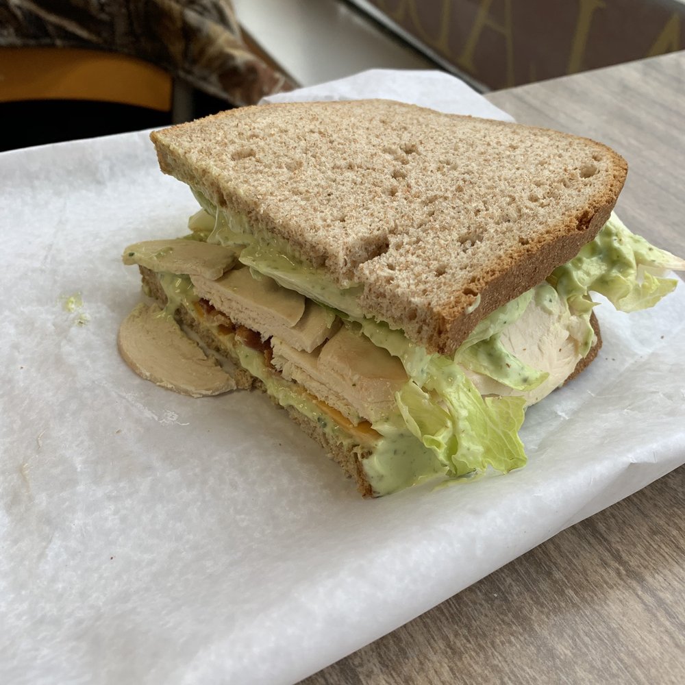Half of my Mona Lisa sandwich. Delicious! Half of my Mona Lisa sandwich. Delicious!