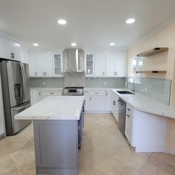 D & M Kitchen and Bath Supply - New Koville Cabinets, Quartz Countertops, new Appliances, tile Backsplash and new LED Lights
