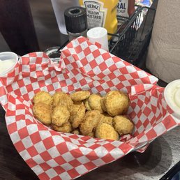 Apparently this is $11 worth of fried pickles. Apparently this is $11 worth of fried pickles.