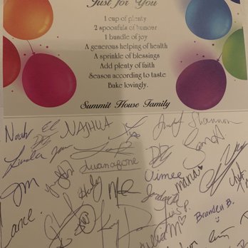 Summit House - Signed Bday card from staff - Steakhouses Near Me - Fullerton, California Summit House - Signed Bday card from staff - Steakhouses Near Me - Fullerton, California