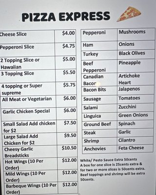 Menu photo 6 Pizza Express Castro Valley, CA