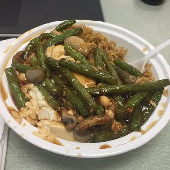 Dragon Chinese Food - Off menu vegetarian lunch. Asked for a tofu stir fry w/ garlic sauce. Veggies- string beans, mushrooms, onions (your choice). - Chinese Near Me - Nesconset, New York