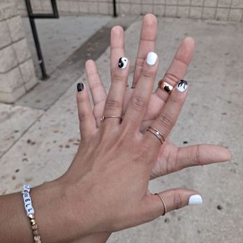 Morningside Nail Bar - Ying yang and flame black and white free hand design. - Nail Salons Near Me - Atlanta, Georgia Morningside Nail Bar - Ying yang and flame black and white free hand design. - Nail Salons Near Me - Atlanta, Georgia