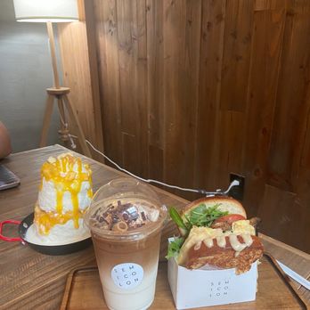Semicolon Cafe - Mango bingsoo, Tiramisu Latte (ICED), Shroom Sandwich - Desserts Near Me - New Brunswick, New Jersey Semicolon Cafe - Mango bingsoo, Tiramisu Latte (ICED), Shroom Sandwich - Desserts Near Me - New Brunswick, New Jersey