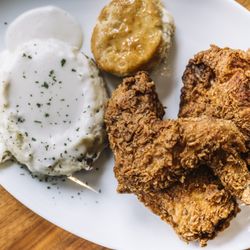 Streets Fine Chicken - 2 Piece White  Served with 1 regular side and a honey butter biscuit.