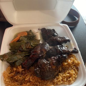 Maya's Kitchen - Jerk chicken, spicy rice, collard greens - African Near Me - Manchester, New Hampshire