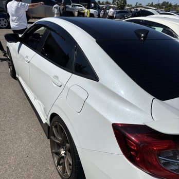 Empire Custom Wraps - Gloss black roof wrap on 2020 Honda Civic Si - Vehicle Wraps Near Me - Temecula, California