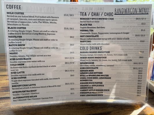 Menu photo 2 Bandwagon Cafe Port Macquarie, NSW Menu photo 2 Bandwagon Cafe Port Macquarie, NSW