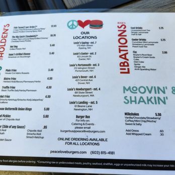 Lexie's Joint - Menu - Burgers Near Me - Portsmouth, New Hampshire