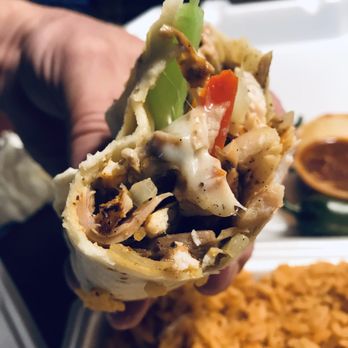 Pollo Asado - Chicken burrito/best one I have EVER had & it's YUGE! The chicken is most & flavorful & the Oaxaca cheese just made it! GET IT!! :)... - Mexican Near Me - Santa Fe, New Mexico