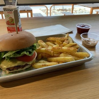 Next Level Veggie Grill Denver - Kids meal with American cheese and regular fries and the amazing special sauce. - Vegan Near Me - Denver, Colorado