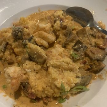 Davie Tavern - Shrimp 'n Grits. Sauce was spicy!! - New American Near Me - Bermuda Run, North Carolina