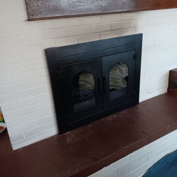 Supreme Brick & Chimney - Did some smoke chamber repairs and installed a new fireplace door - Chimney Sweeps Near Me Supreme Brick & Chimney - Did some smoke chamber repairs and installed a new fireplace door - Chimney Sweeps Near Me