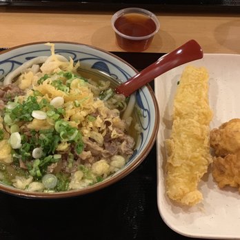 Marugame Udon - Beef udon in all its glory + tempura...mmmm, so good!!! - Japanese Near Me - Costa Mesa, California Marugame Udon - Beef udon in all its glory + tempura...mmmm, so good!!! - Japanese Near Me - Costa Mesa, California