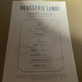 Brasserie Lundi - Happy hour menu - French Near Me - Atlanta, Georgia Brasserie Lundi - Happy hour menu - French Near Me - Atlanta, Georgia