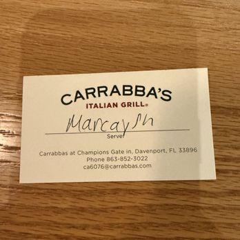 Carrabba's Italian Grill - Marcaysh, our server was excellent! - Italian Near Me - Davenport, Florida Carrabba's Italian Grill - Marcaysh, our server was excellent! - Italian Near Me - Davenport, Florida