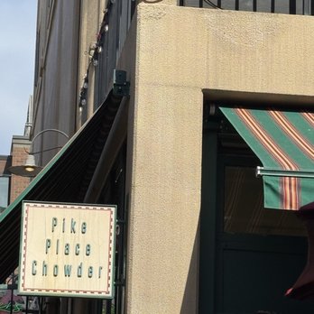 Pike Place Chowder - Famous sign in the alley just behind Pike Place Market - Seafood Near Me - Seattle, Washington